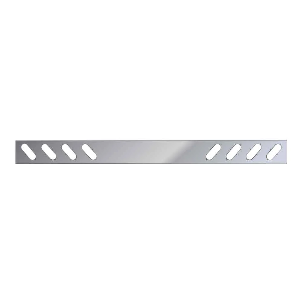94" x 8" One-Piece Stainless Steel Rear Bar with Eight Oval Light Holes