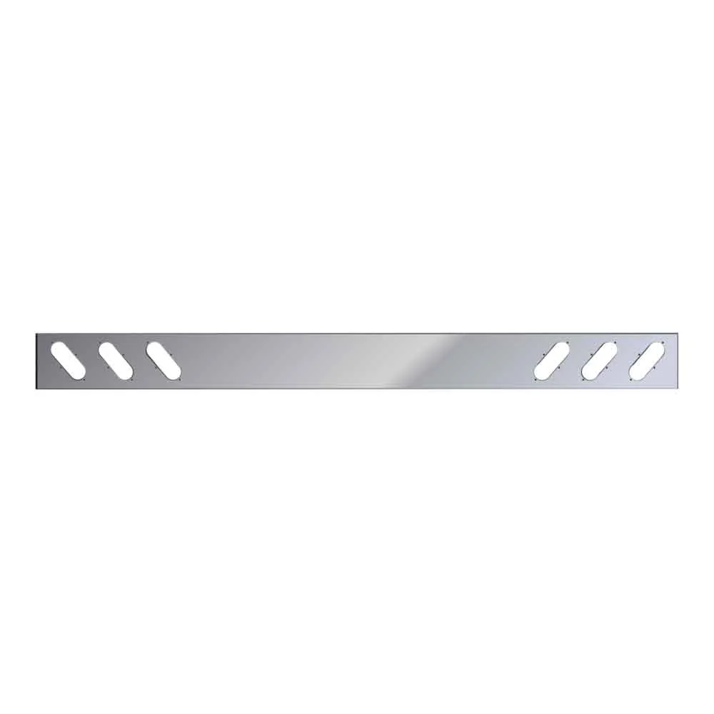 94" x 8" One-Piece Stainless Steel Rear Bar with Six Oval Light Holes