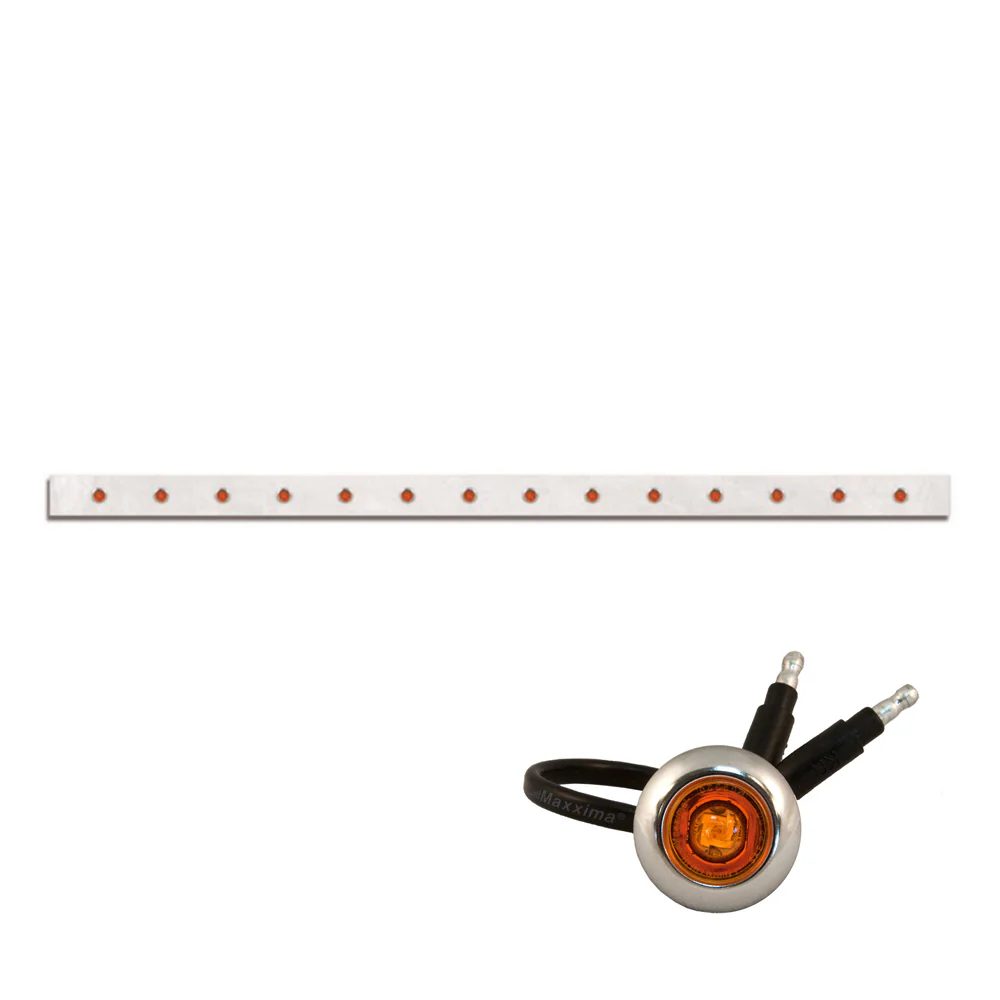 94" Bumper Bar with 14 Amber 3/4" Button LED lights with Bezels
