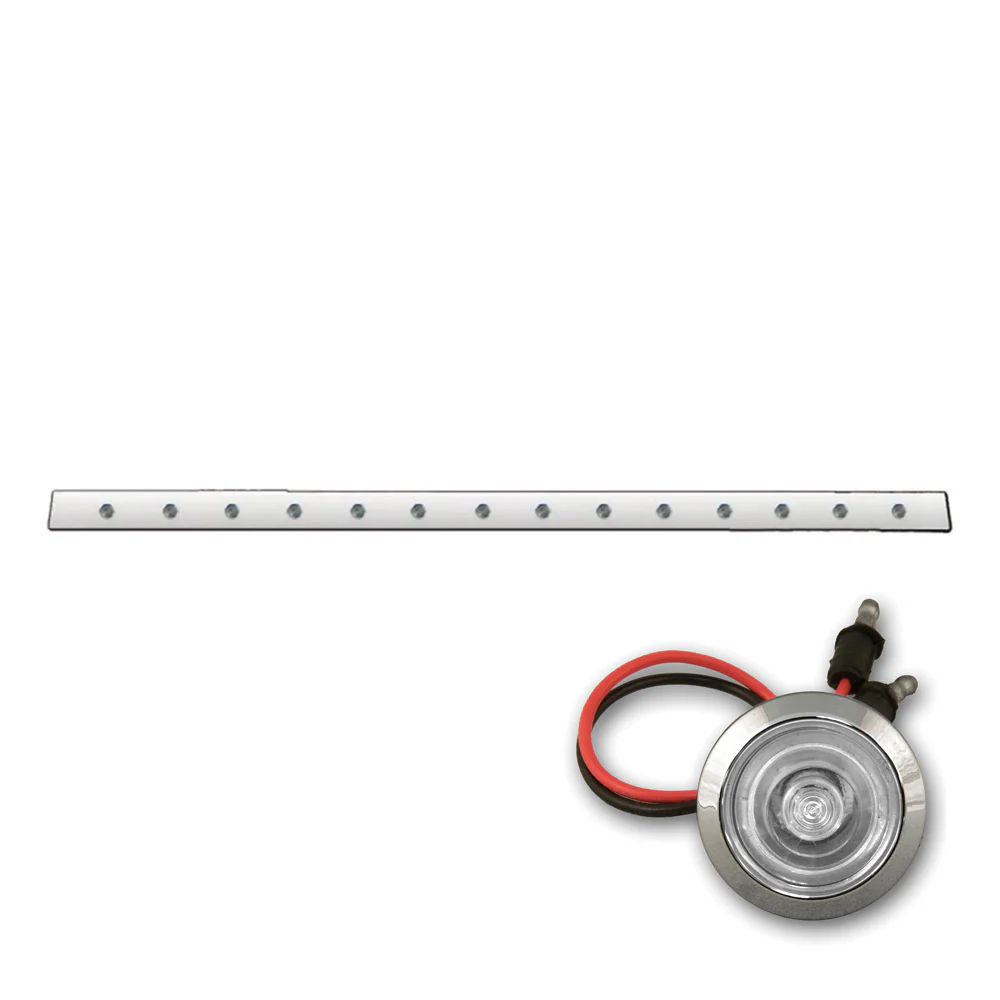 94" Bumper Bar with 14 Clear Lens Amber Bullseye LED lights with Bezels