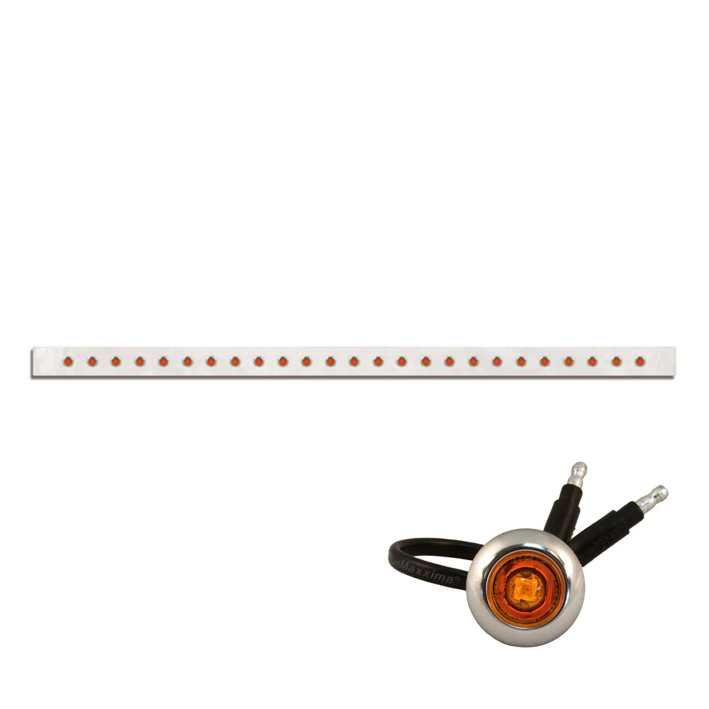 94" Bumper Bar with 25 Amber 3/4" Button LED lights with Bezels