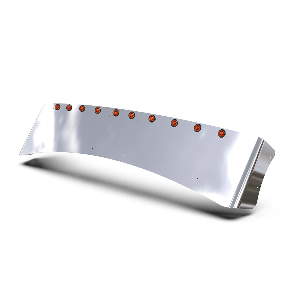 AERO 430 SS Visor KW T680, T880, W990 with Ten Amber LED Bullseye Lights