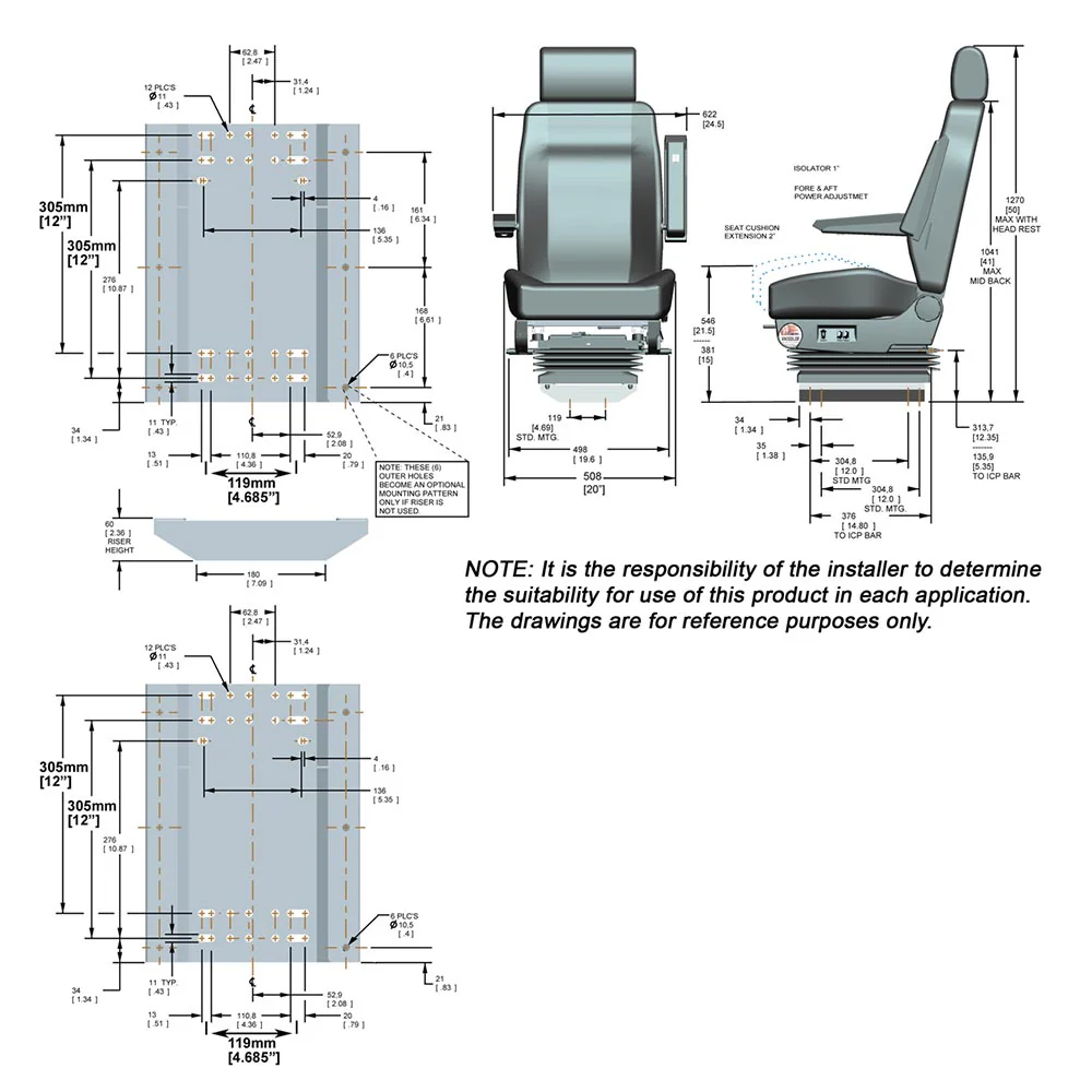 Air Chief Wide Ride Faux Leather Seat - Image 2