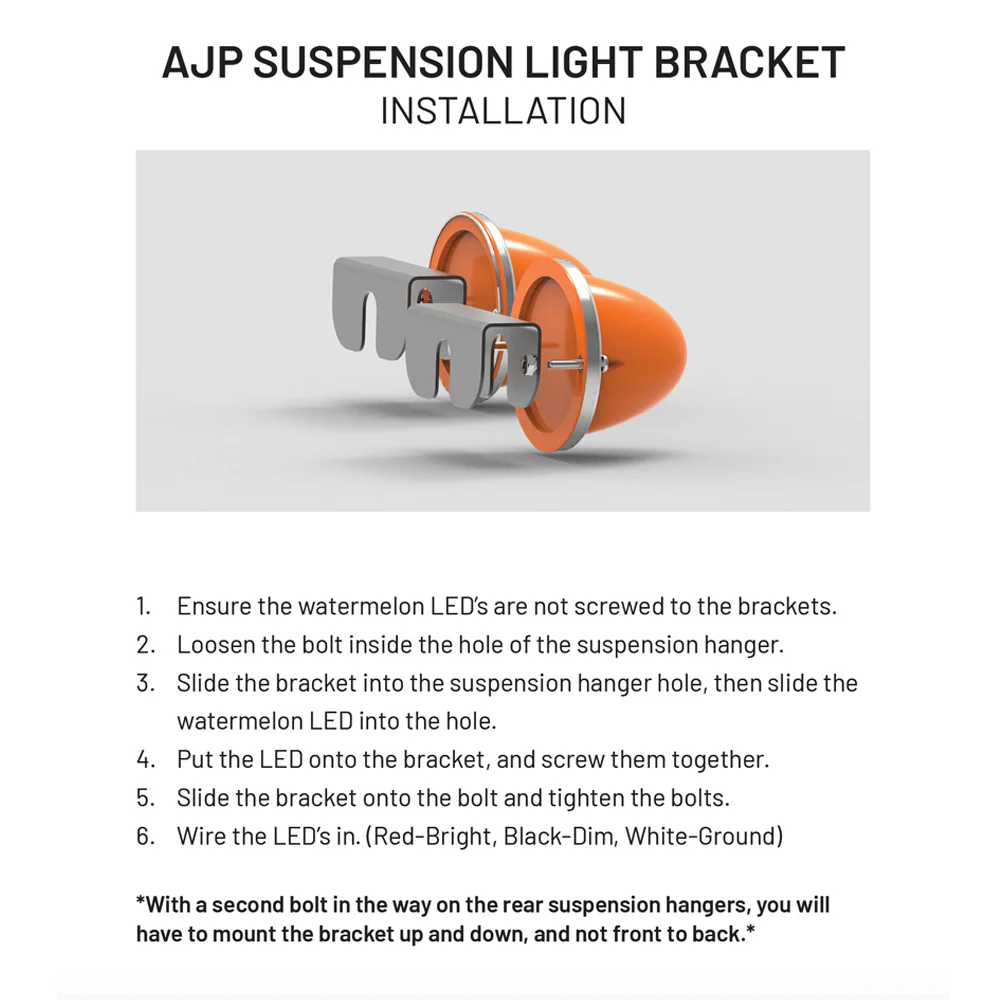 AJP Suspension GLO LED Watermelon Light Brackets - Image 3