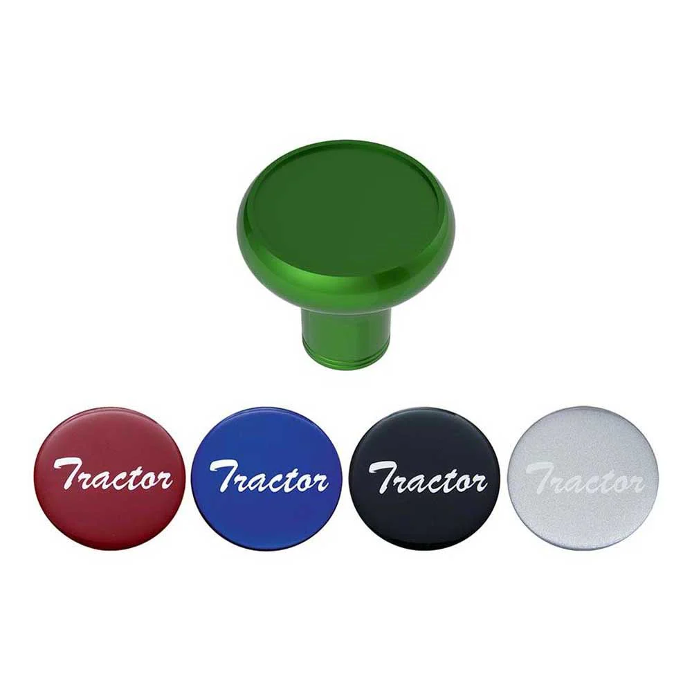 Aluminum Tractor Knobs with Multi-Color Glossy Tractor Stickers - Thread On