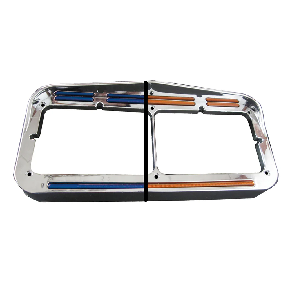 Amber/Blue Flatline Dual Color LED Headlight Bezel