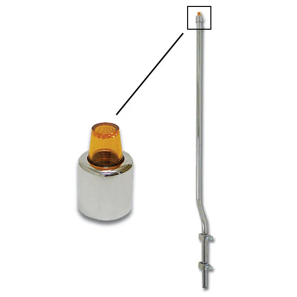 Amber Cap Stainless Steel Bumper Guide 1"