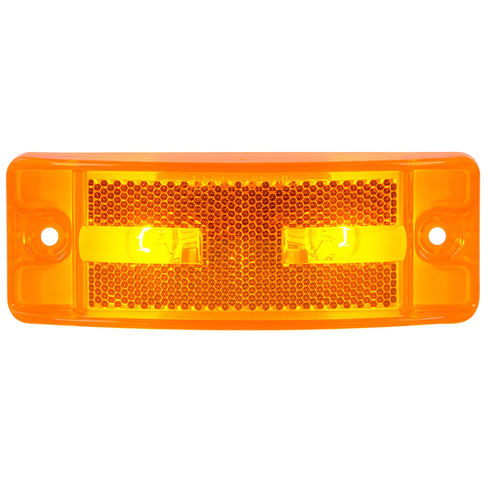 Amber Turtle Style Marker Light with Reflector - Image 2
