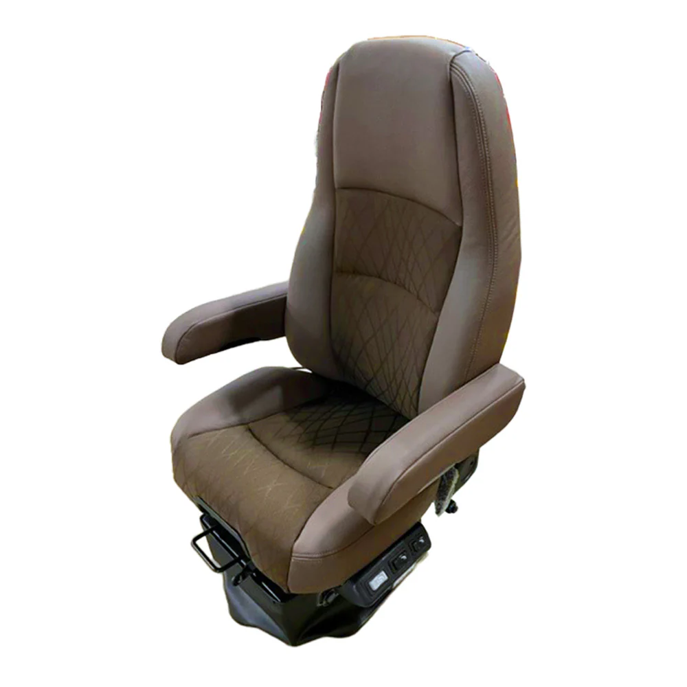 Atlas II PC Genuine Leather & Cloth Truck Seat, Dark Brown