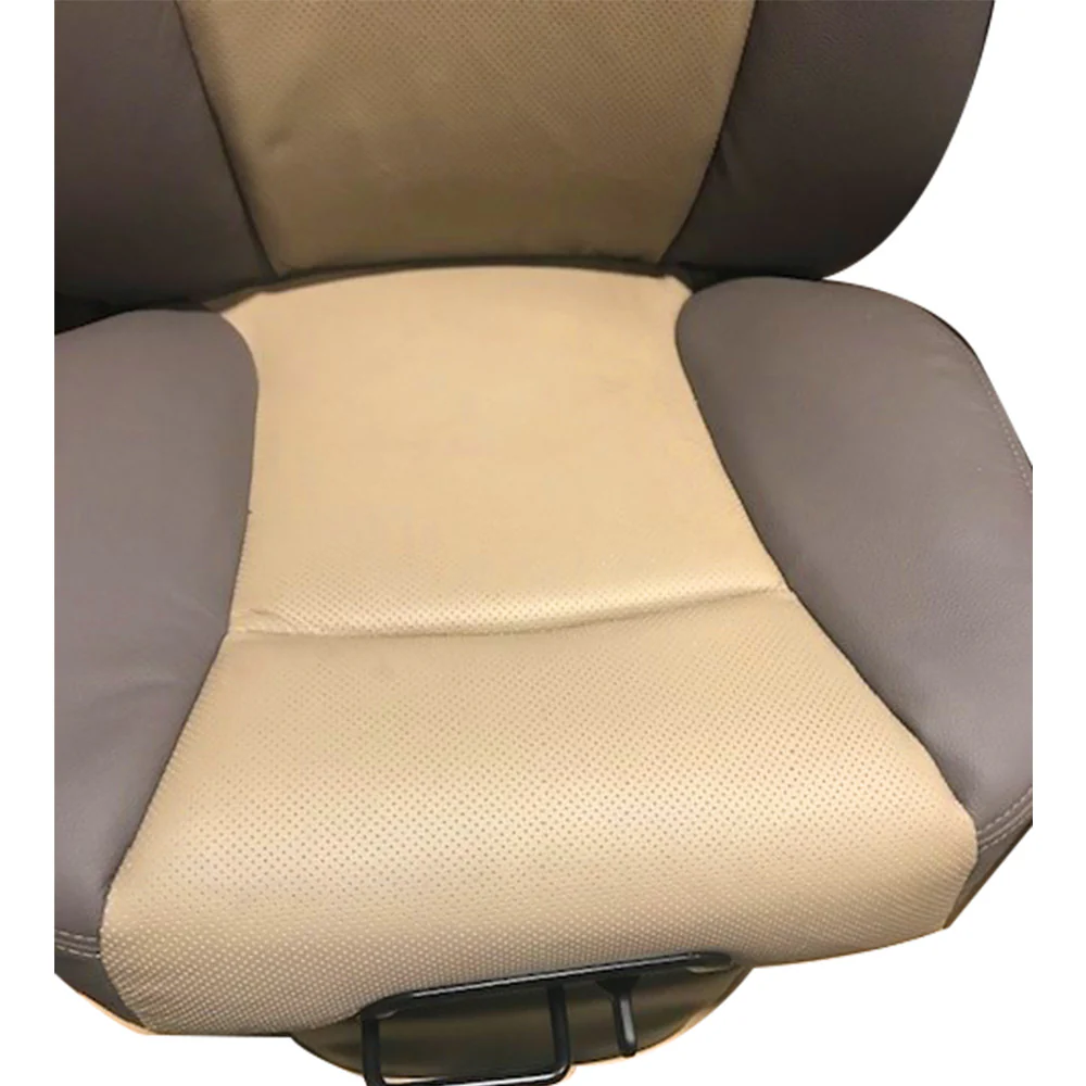 Atlas II PC Genuine Leather Truck Seat, Dark Brown & Beige - Image 5