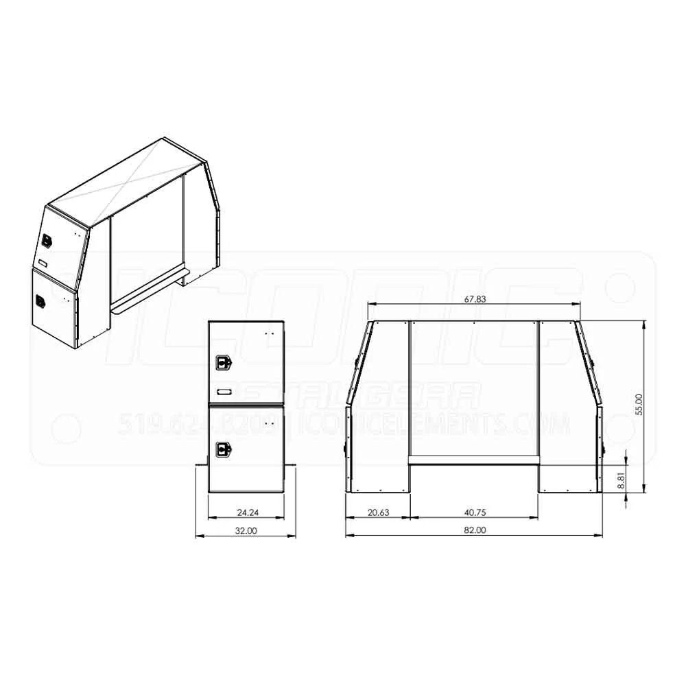 B-Pack 24" x 55" x 82" Checker Plate Toolbox - Image 3