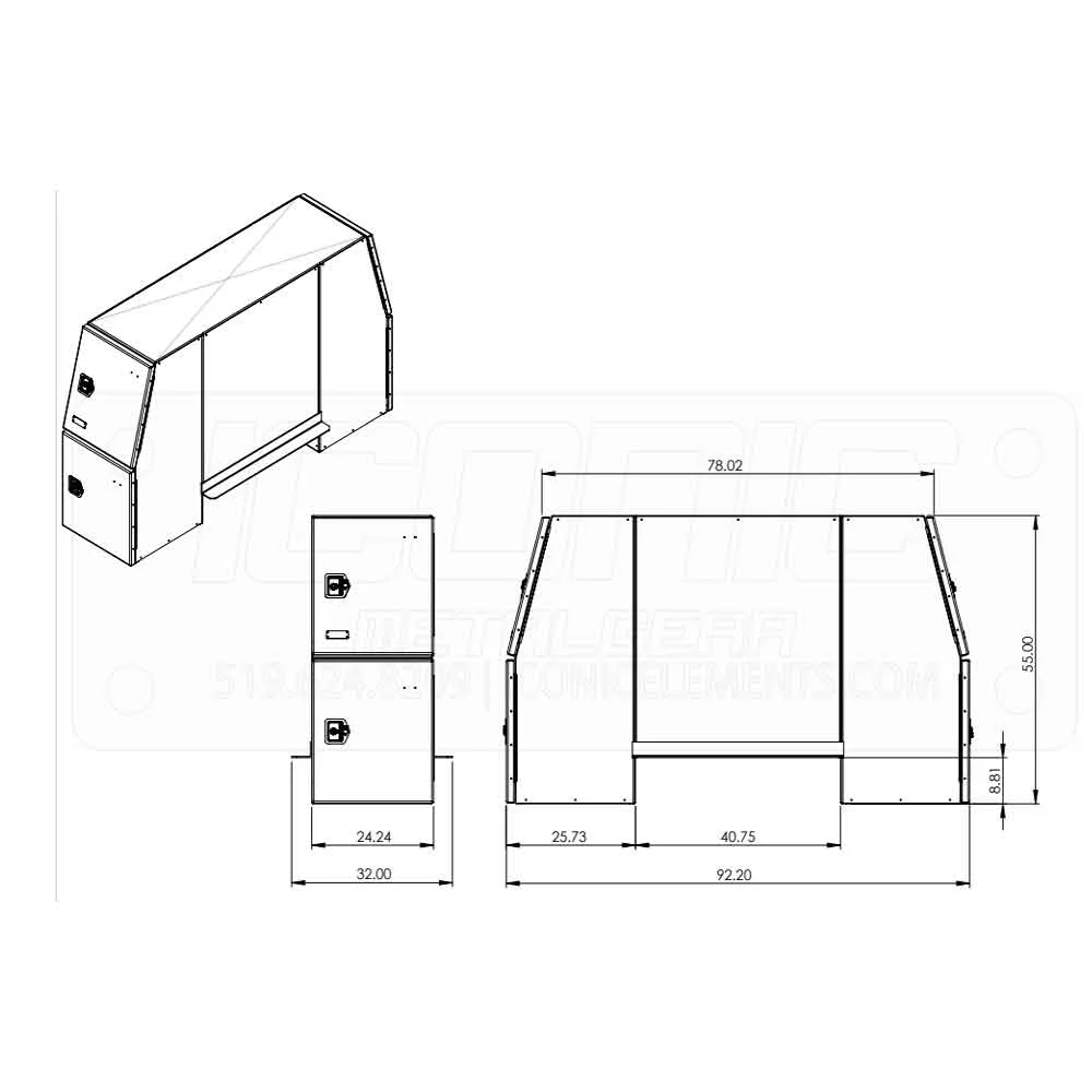 B-Pack 24" x 55" x 92" Checker Plate Toolbox - Image 3