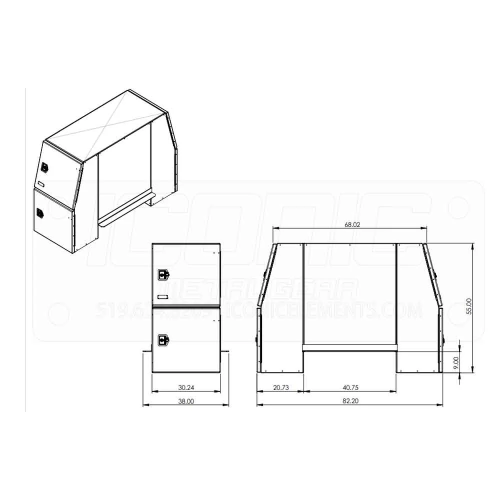B-Pack 30" x 55" x 82" Checker Plate Toolbox - Image 3