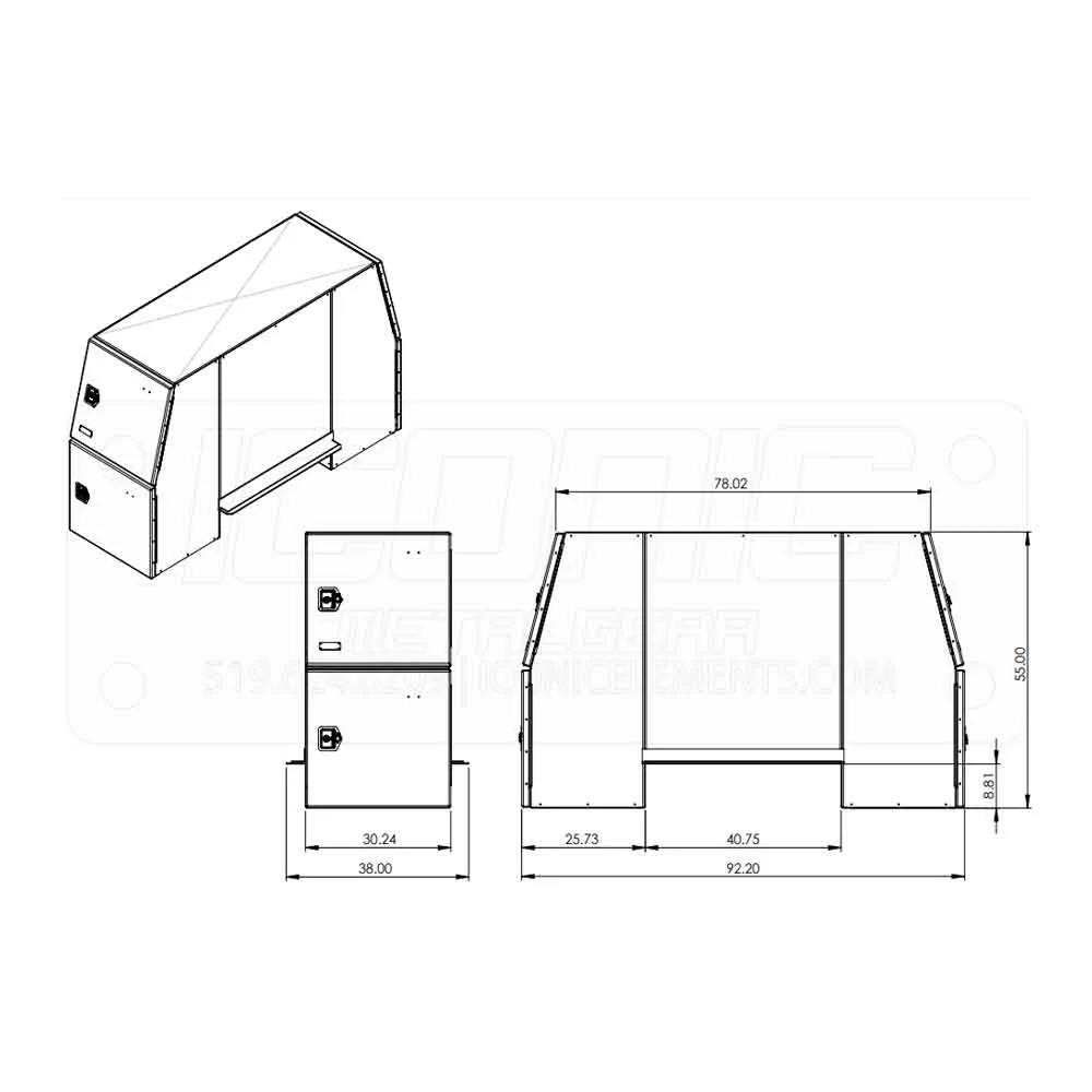 B-Pack 30" x 55" x 92" Checker Plate Toolbox - Image 3
