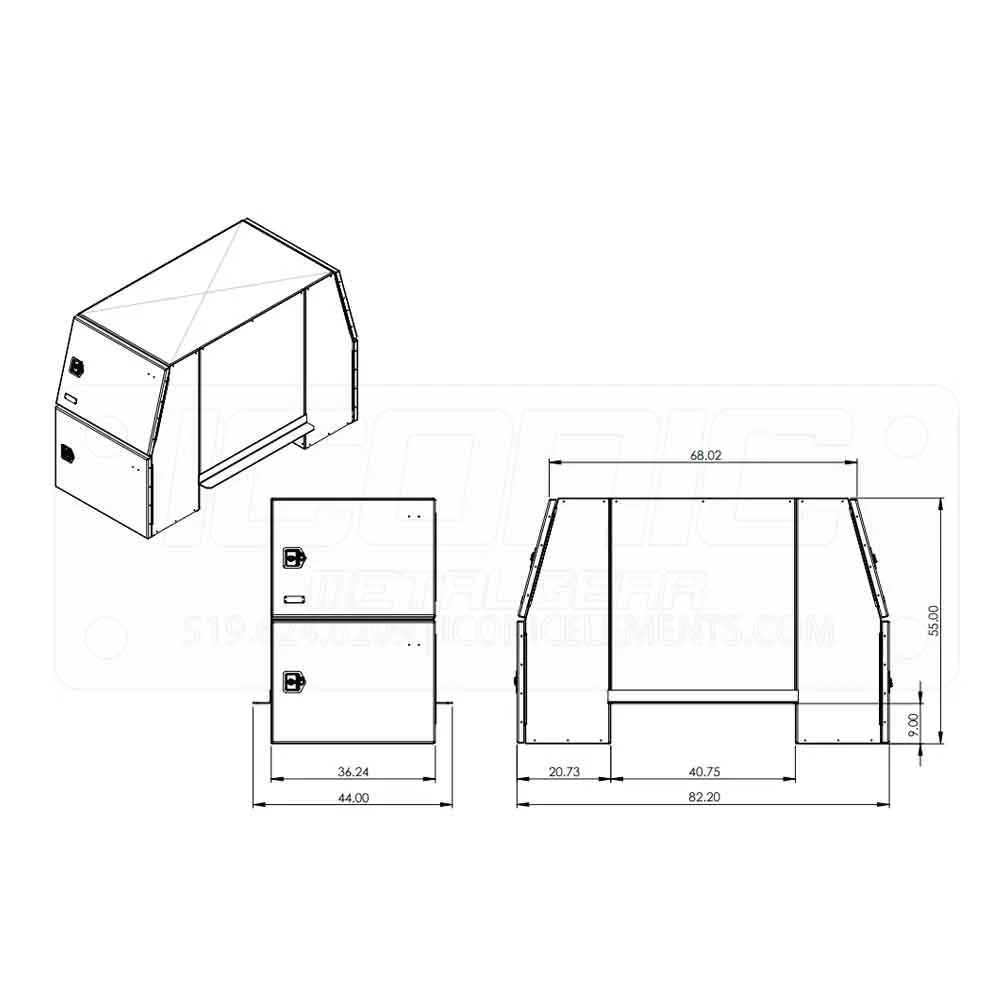 B-Pack 36" x 55" x 82" Checker Plate Toolbox - Image 3