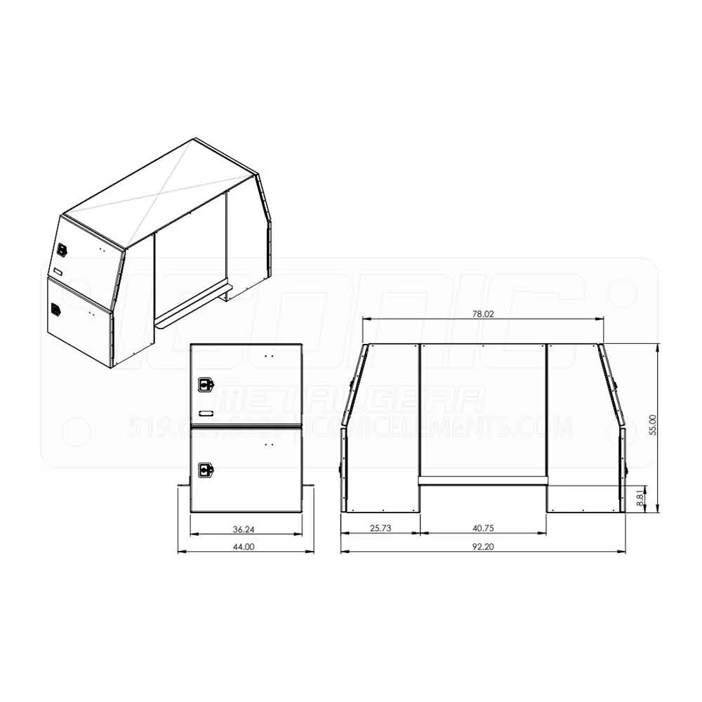 B-Pack 36" x 55" x 92" Checker Plate Toolbox - Image 3