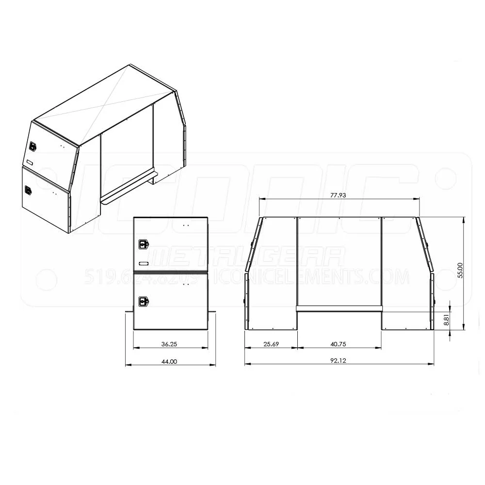 B-Pack 36" x  55" x 92" Smooth Toolbox - Image 3