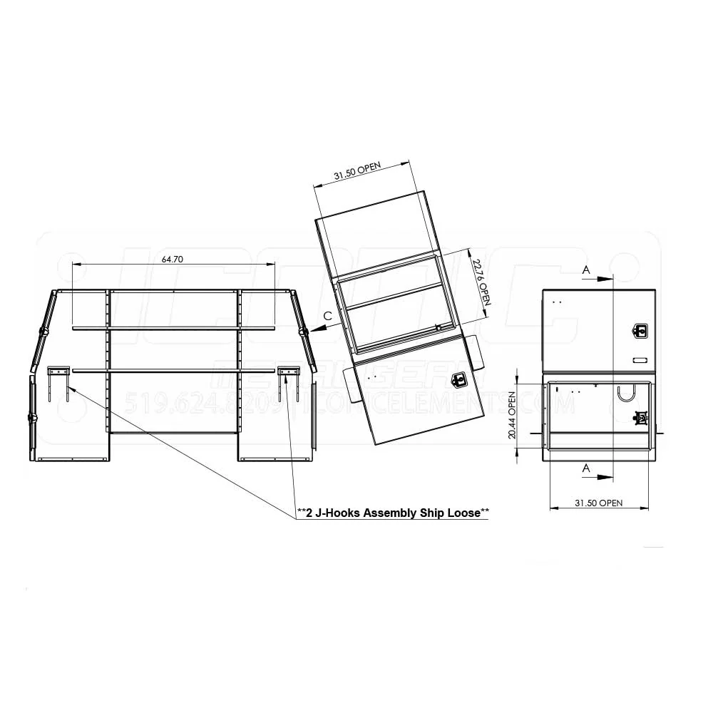 B-Pack 36" x  55" x 92" Smooth Toolbox - Image 4