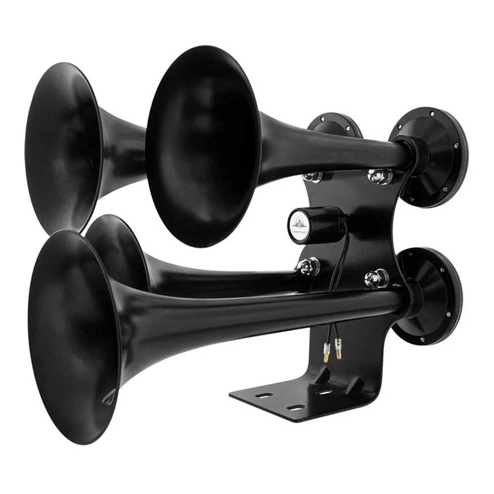Black 4 Trumpet Air Powered Train Horn - Competition Series
