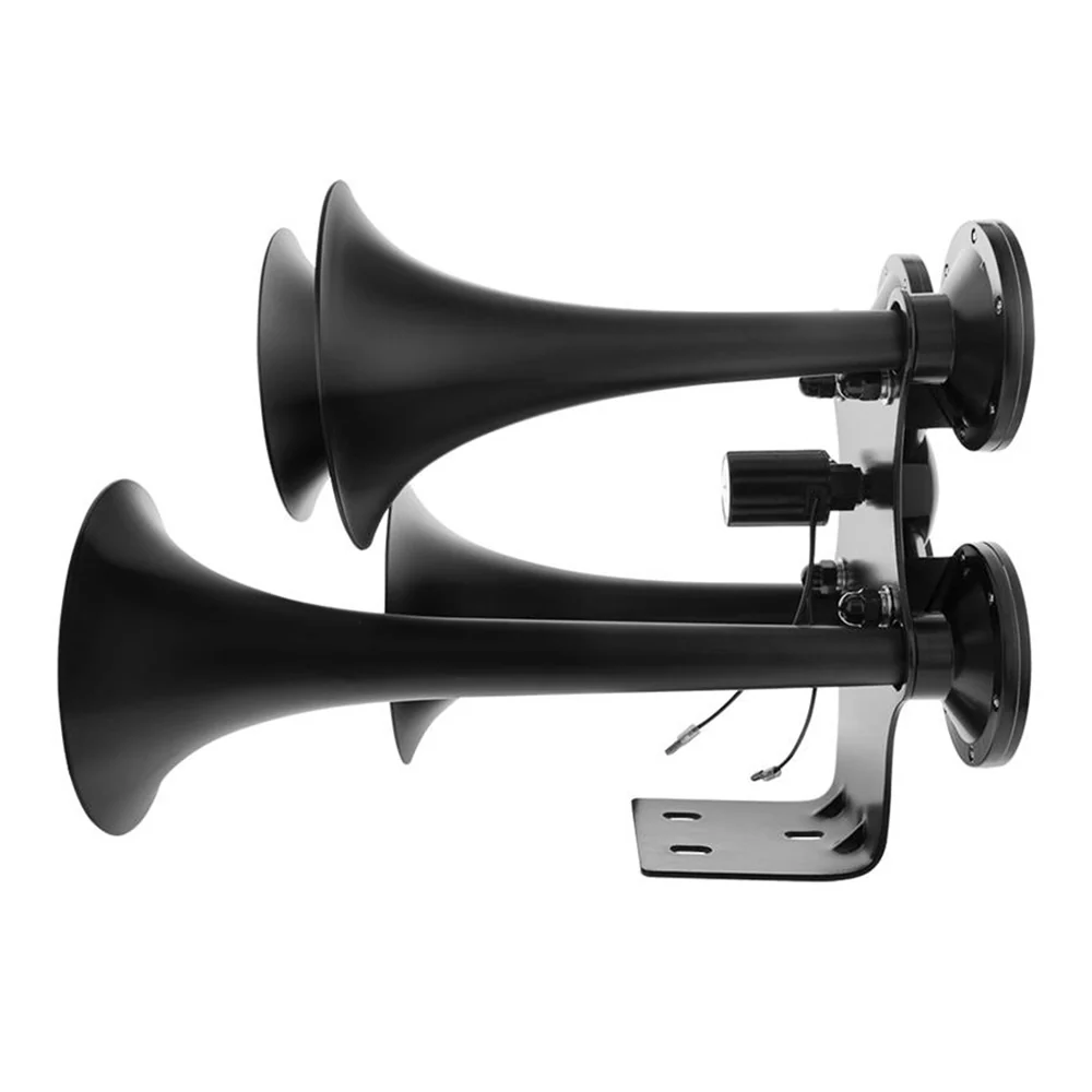 Black 4 Trumpet Air Powered Train Horn - Competition Series - Image 2