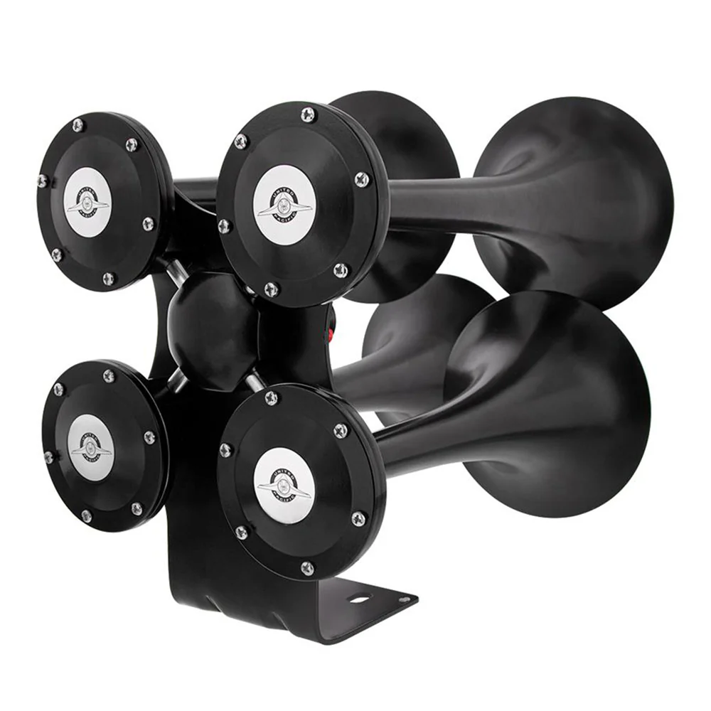 Black 4 Trumpet Air Powered Train Horn - Competition Series - Image 3