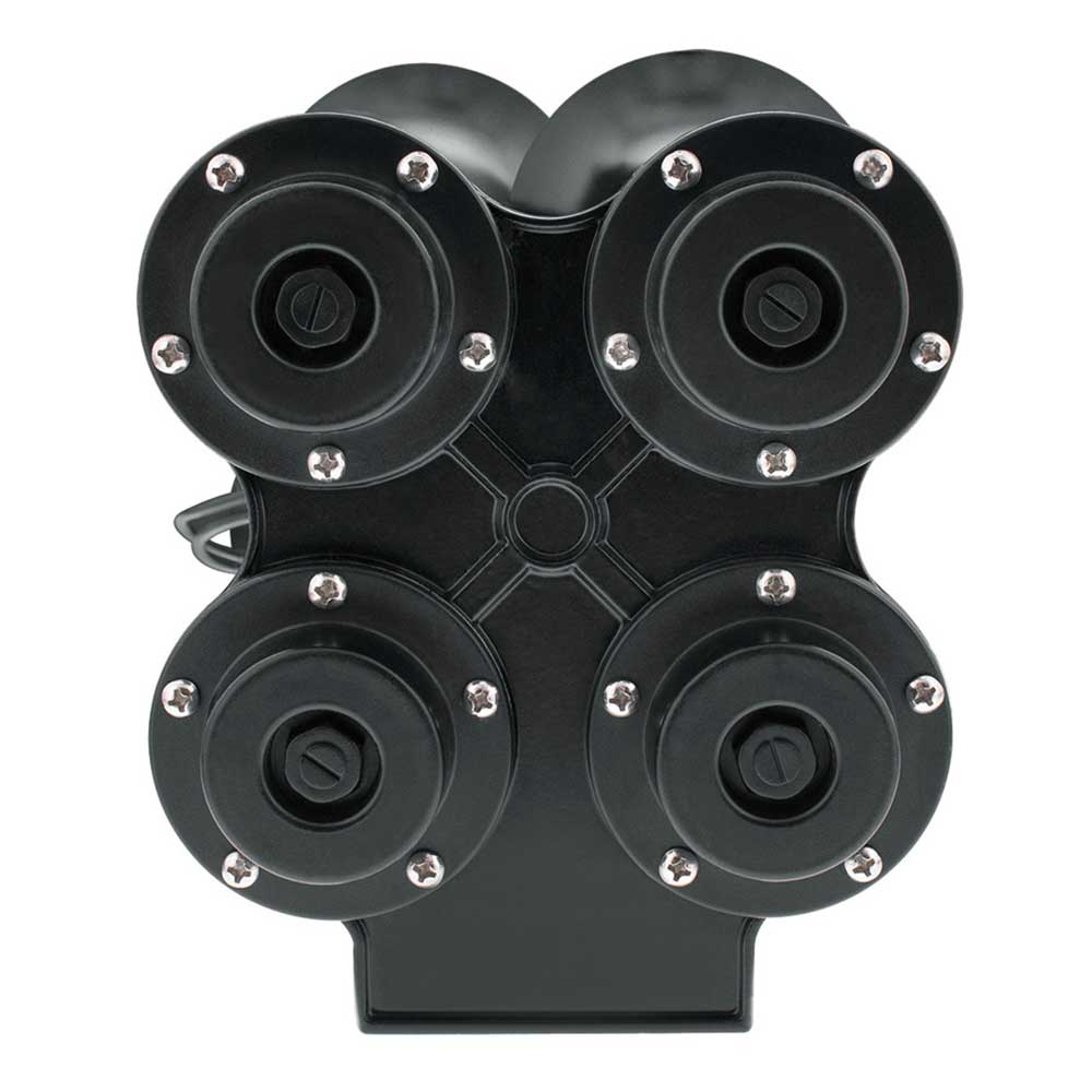 Black 4 Trumpet Mini Train Horn with Electric Air Solenoid - Image 5
