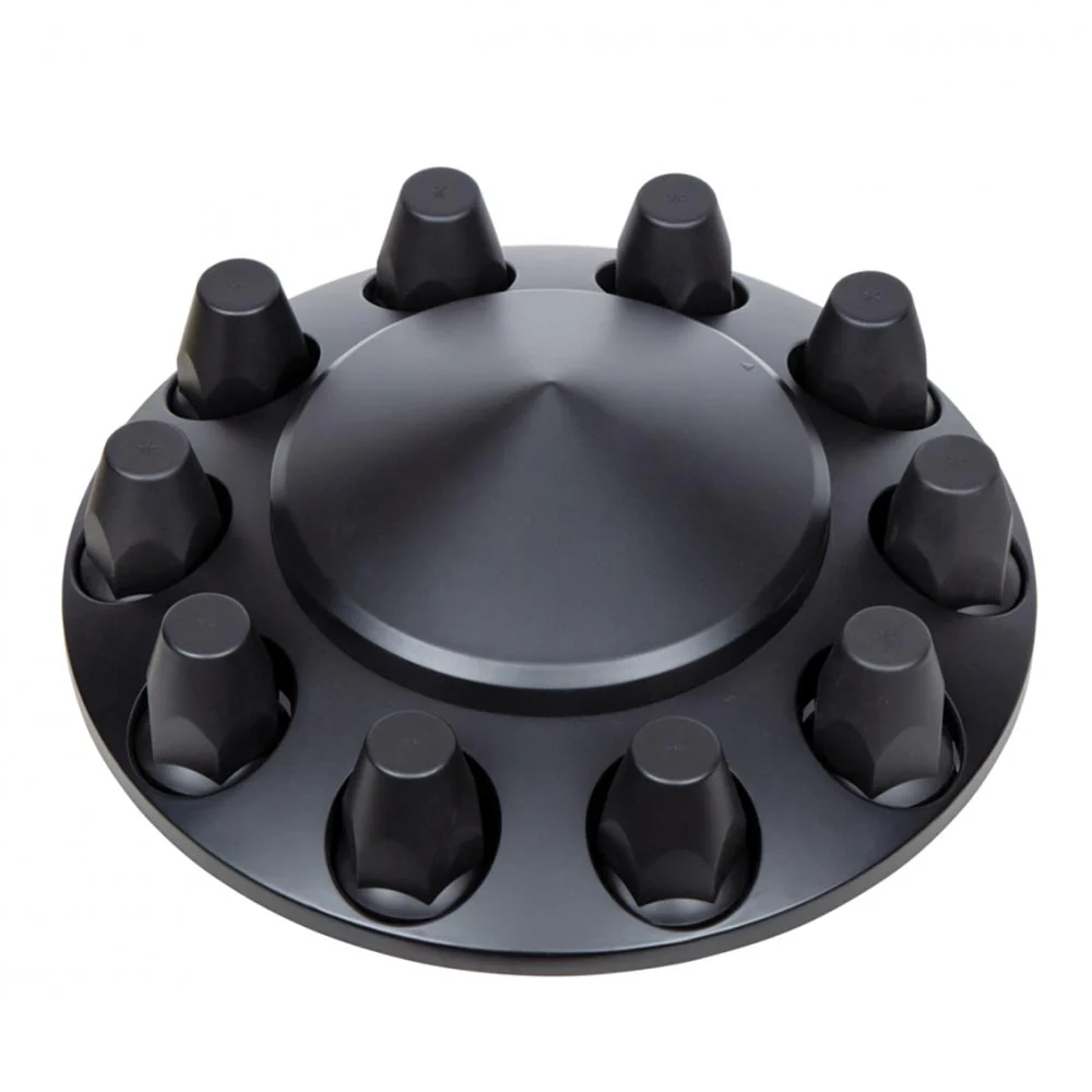 Black ABS Front Axle Covers with 33mm Nut Covers - Image 2