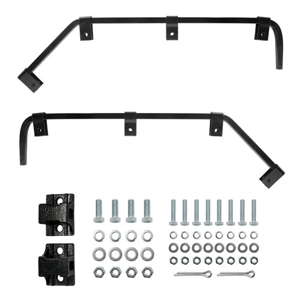 Black Angled Mud Flap Hangers with Mounting Hardware