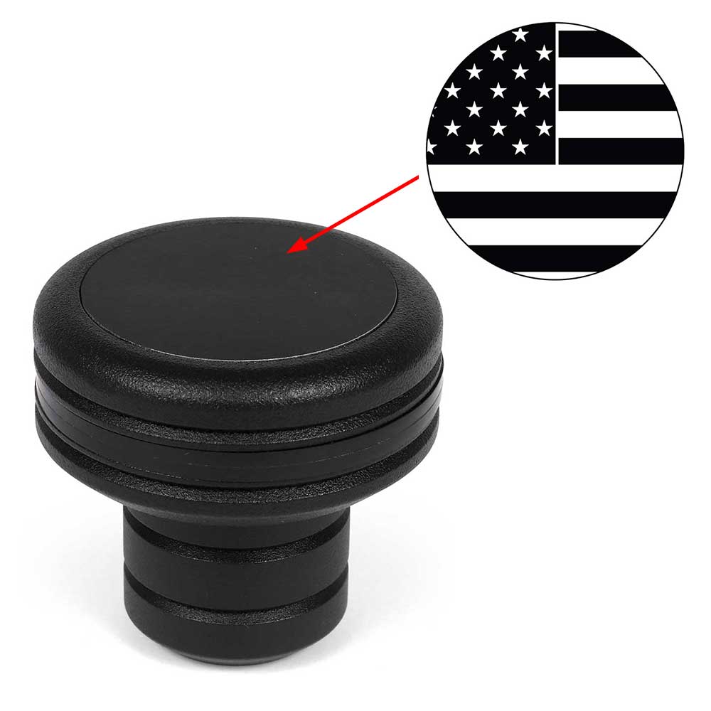 Black Billet Aluminum Shifter Knob with Custom Emblem - Image 2