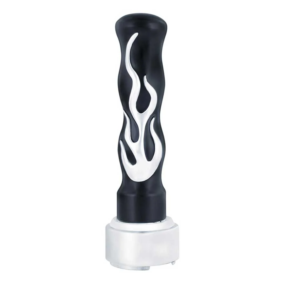 Black, Chrome Flame Thread On GearShift with 9/10 Speed Adapter