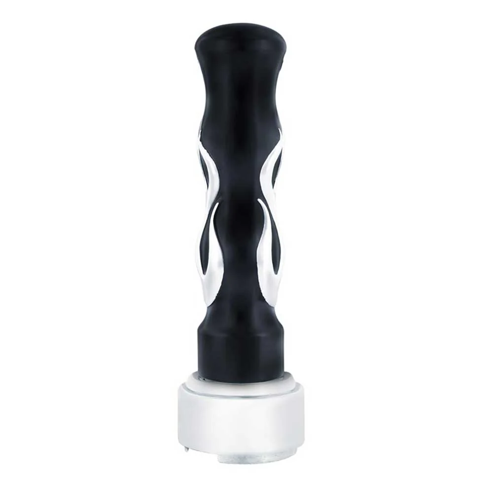 Black, Chrome Flame Thread On GearShift with 9/10 Speed Adapter - Image 2