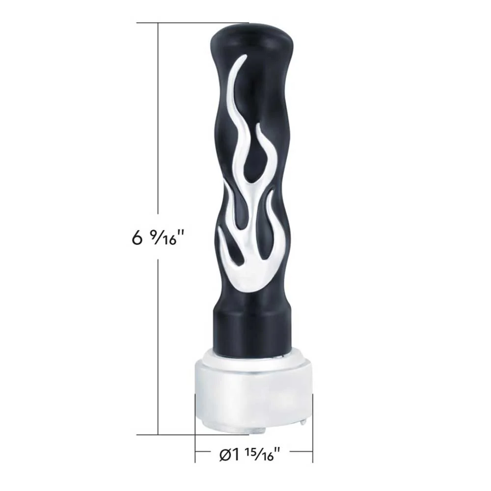 Black, Chrome Flame Thread On GearShift with 9/10 Speed Adapter - Image 3
