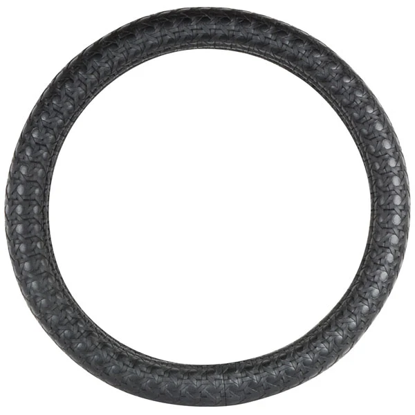 Black Criss Cross Steering Wheel Cover 18"