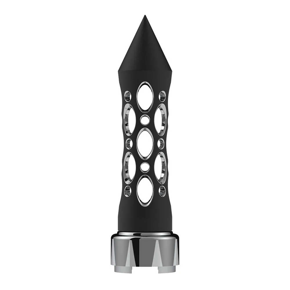 Black Daytona Spike Gearshift Knob with 9/10 Chrome Speed Adapter - Thread On