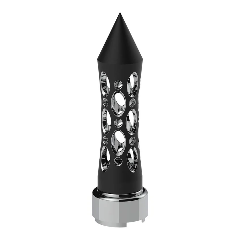 Black Daytona Spike Gearshift Knob with 9/10 Chrome Speed Adapter - Thread On - Image 2