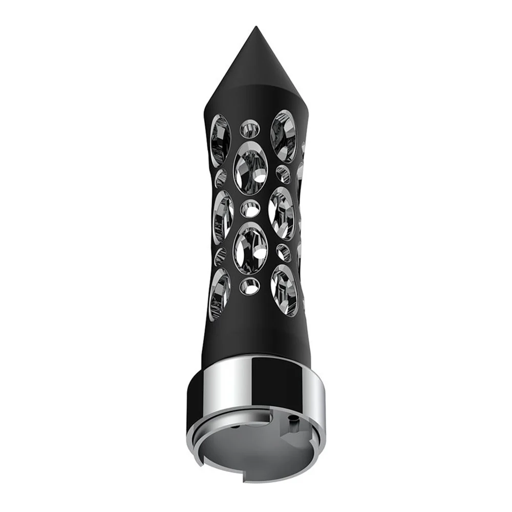 Black Daytona Spike Gearshift Knob with 9/10 Chrome Speed Adapter - Thread On - Image 3