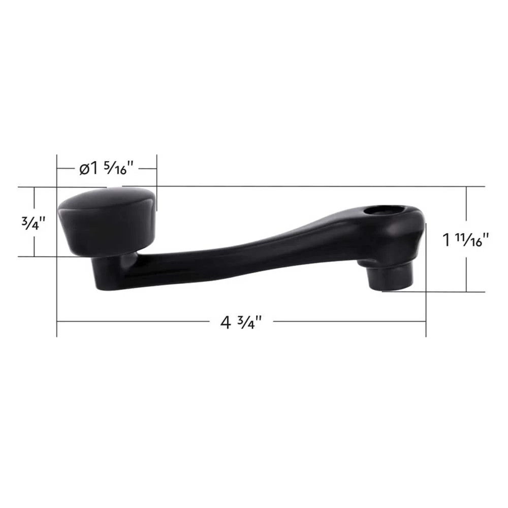 Black Die-Cast Window Crank with 16 Spline 7/16 OD Adapter - Image 6