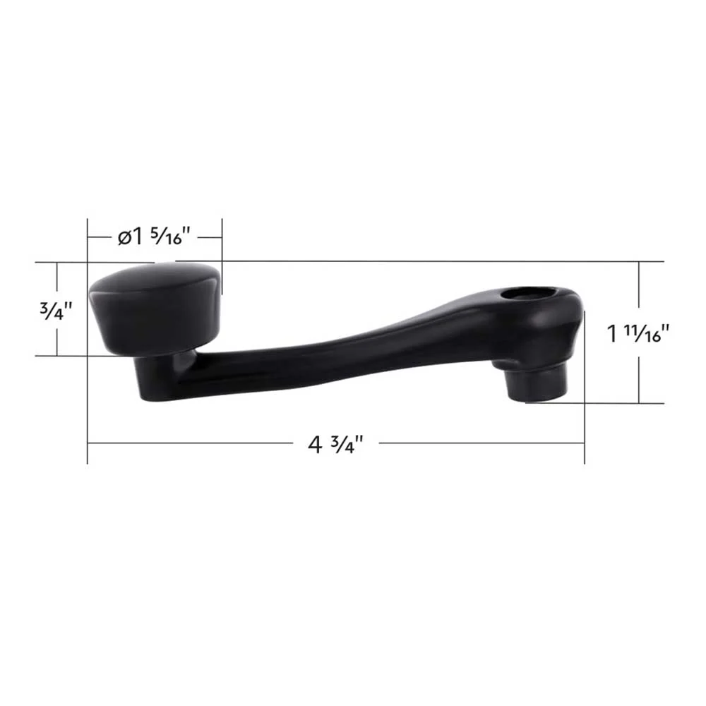 Black Die-Cast Window Crank with 3/8 Square Adapter - Image 6
