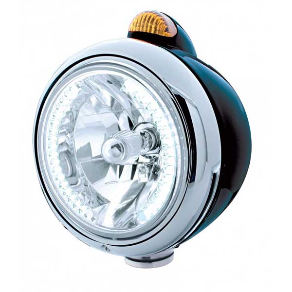 Black Guide H4 Headlight with Dual Function LED