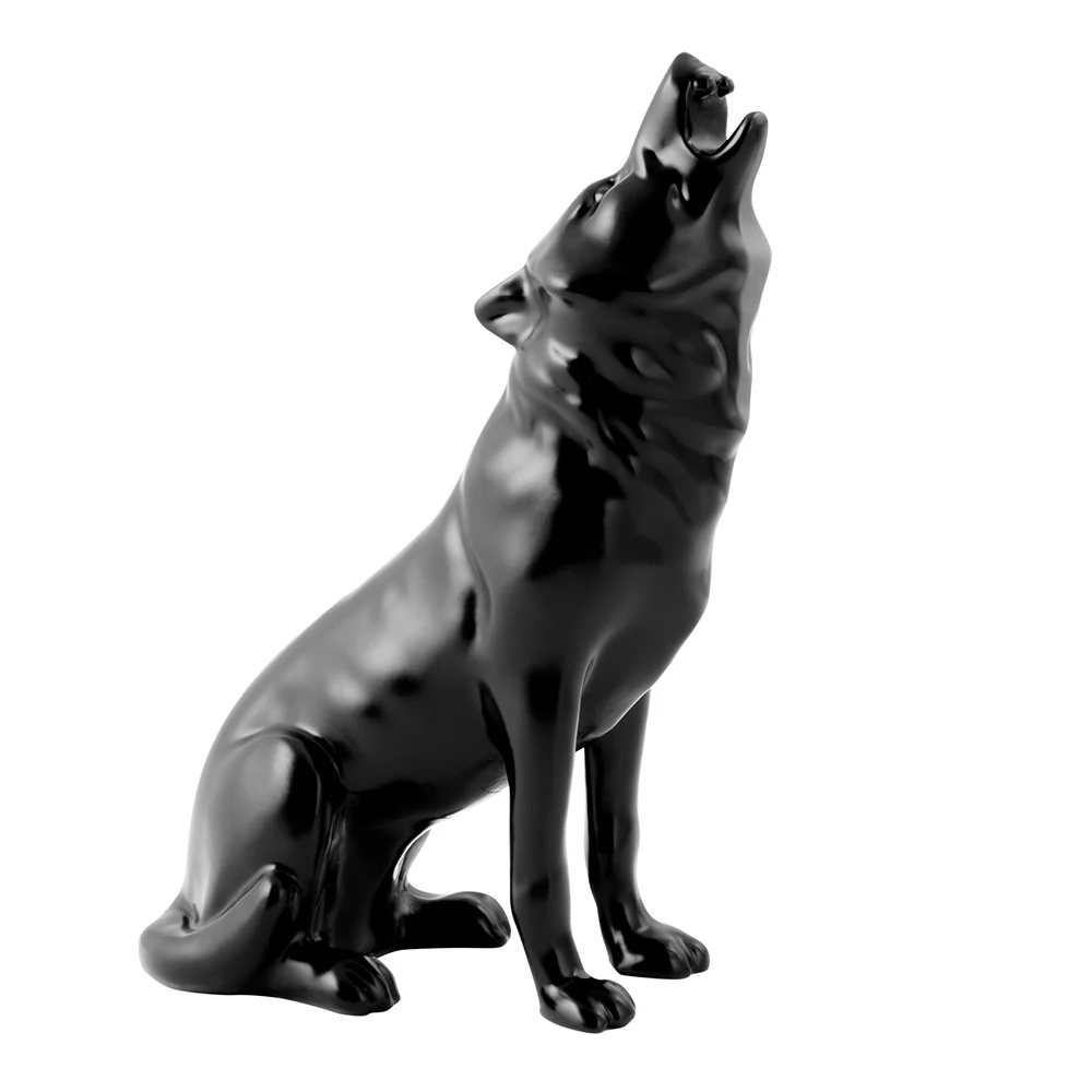 Black Howling Wolf Hood Ornament