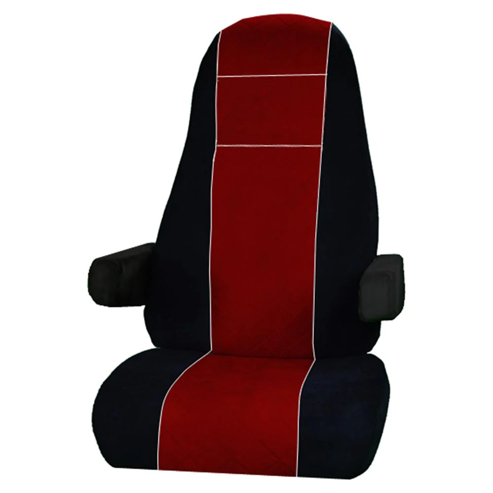 Black Leather & Red Corduroy Seat Cover for Volvo 2004-18