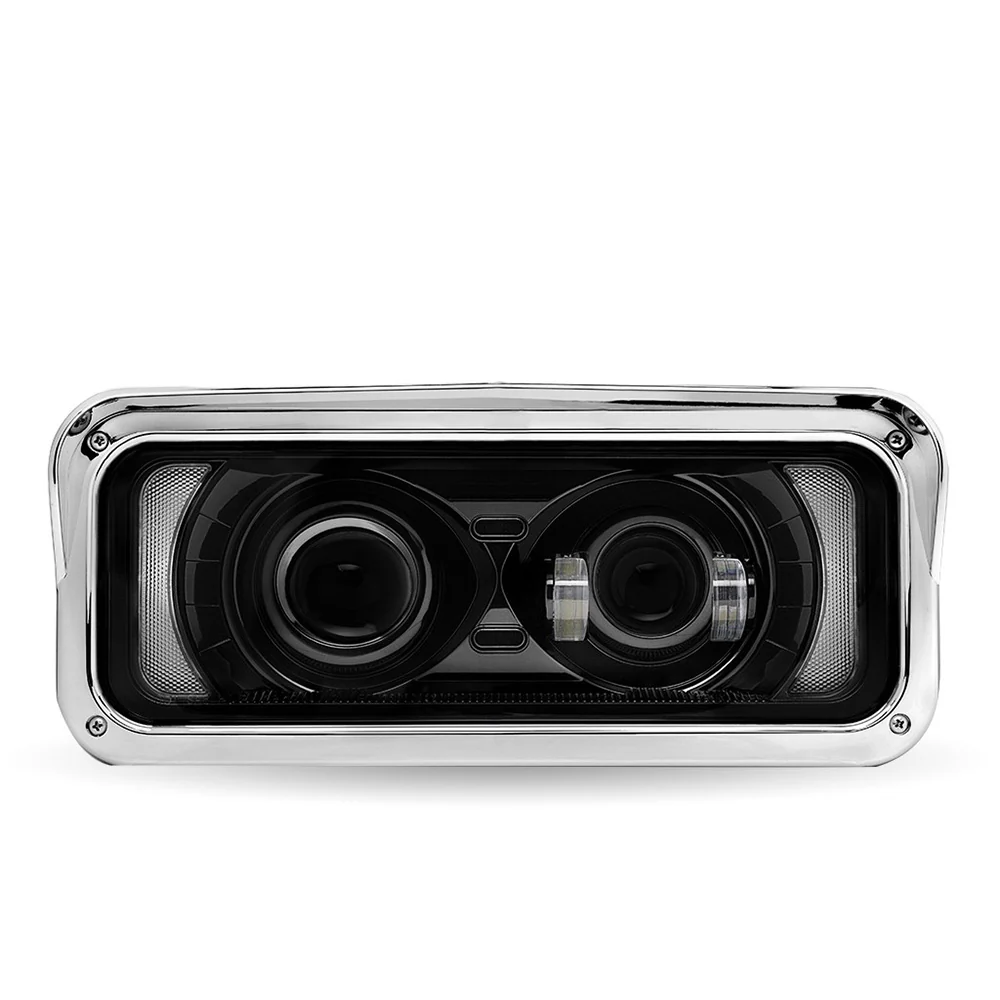 Black LED Projector Headlight Assembly with Backlit Auxiliary & Housing Bucket - Image 4