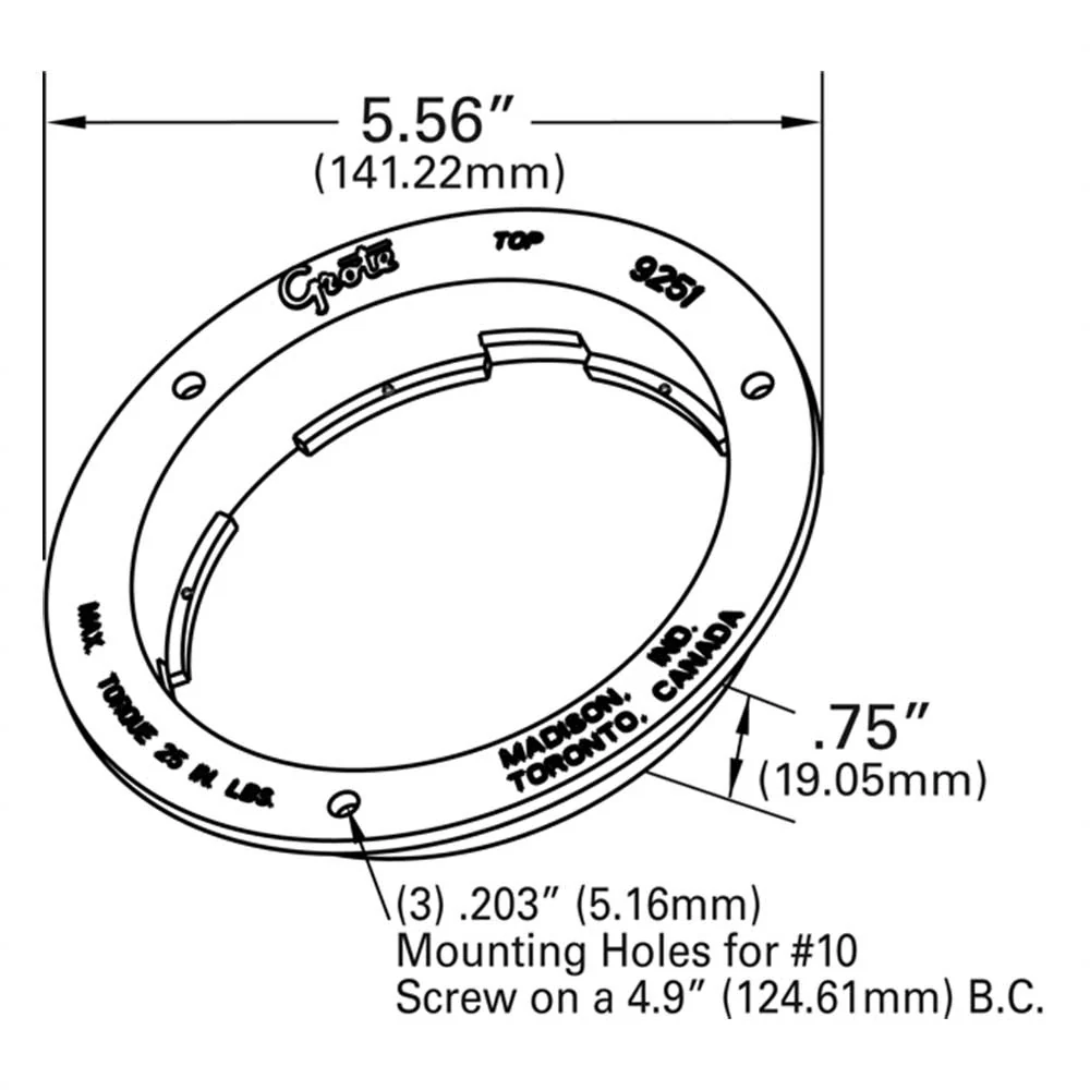 Black Plastic 4" Round Anti-Theft Flange Mount - Image 3