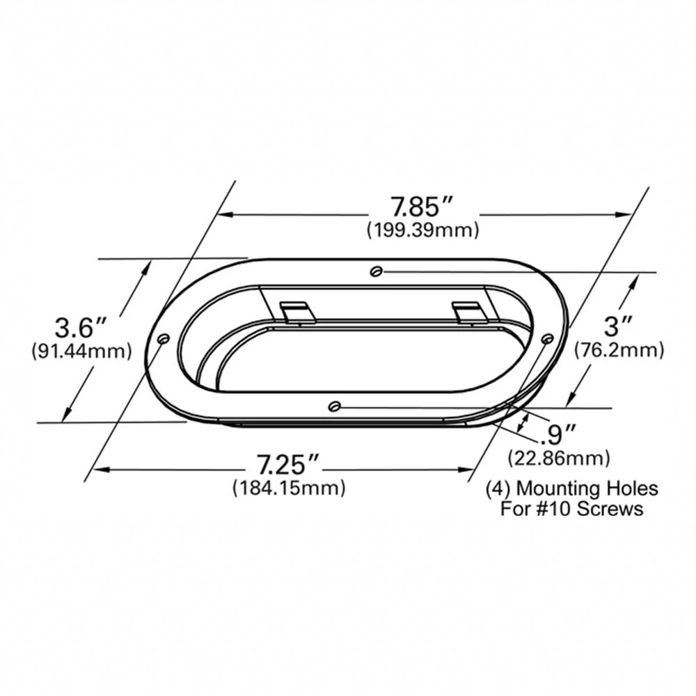 Black Plastic Oval Anti-Theft Flange Mount - Image 3