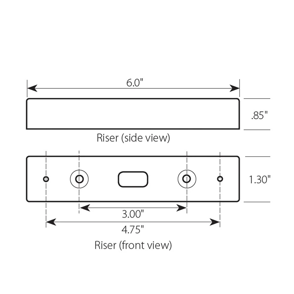 Black Plastic Riser for 6" Strip Lights - Image 2