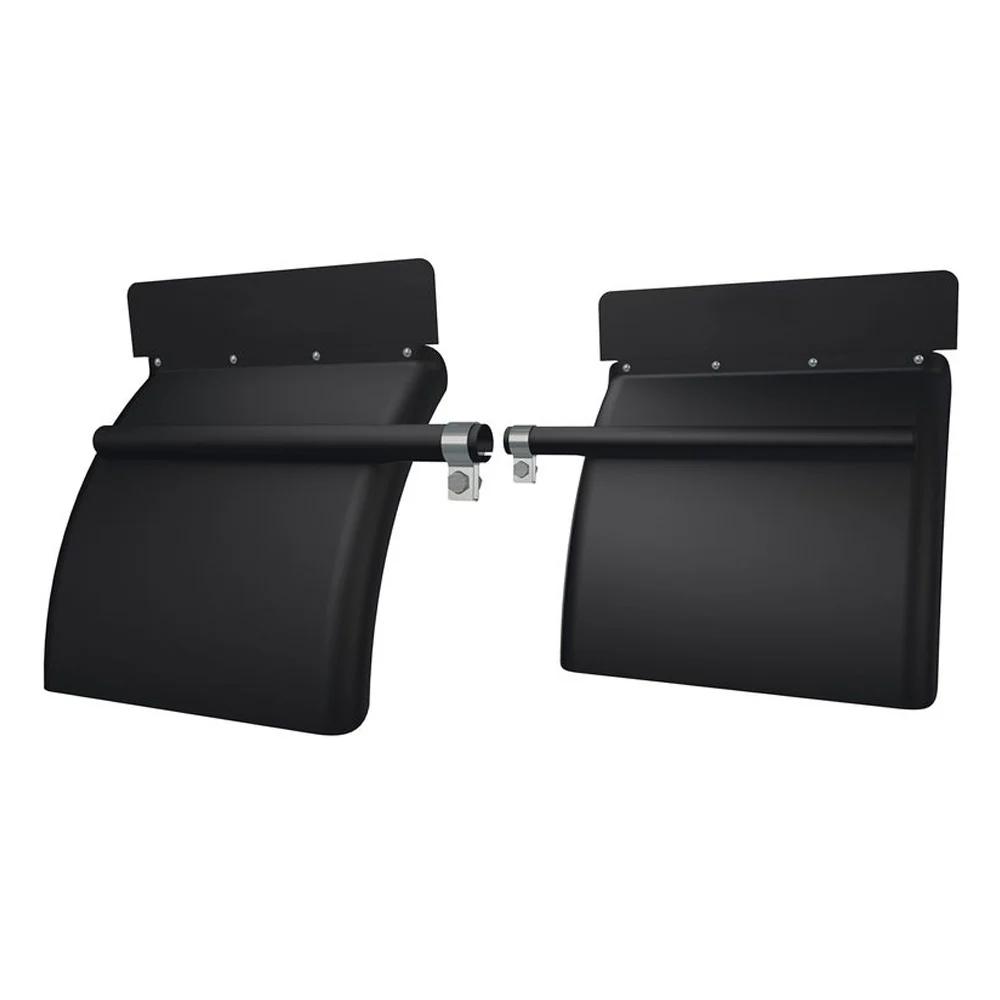 Black Poly Cross Tube Quarter Fender with Top Flaps