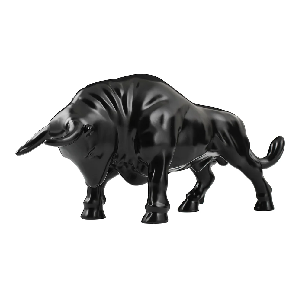 Black Powder Coated Fighting Bull Hood Ornament - Image 2