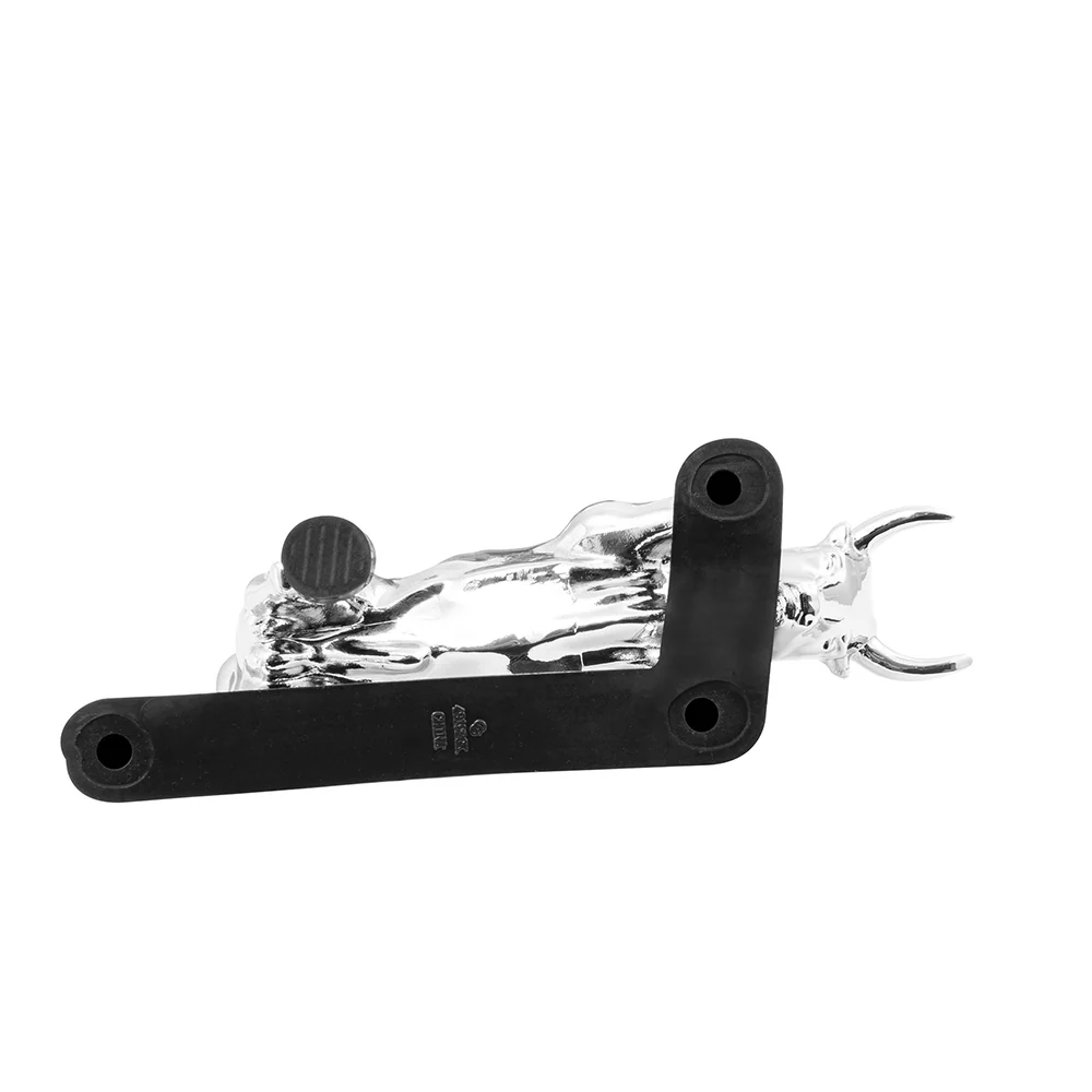 Black Powder Coated Fighting Bull Hood Ornament - Image 4