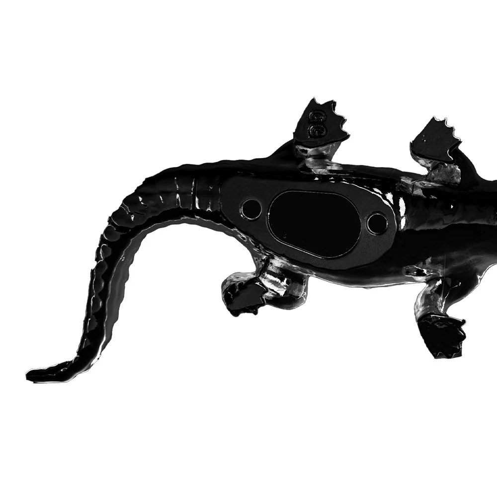 Black Powder Coated Wild Alligator Hood Ornament - Image 3