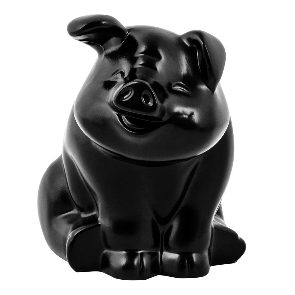 Black Smiling Pig Hood Ornament